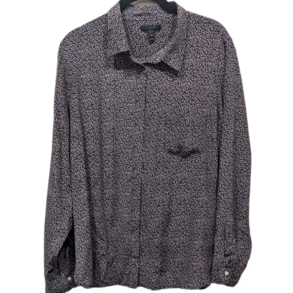 J. Crew Silk Dotty Print Plus Size Button Up Shirt (18)